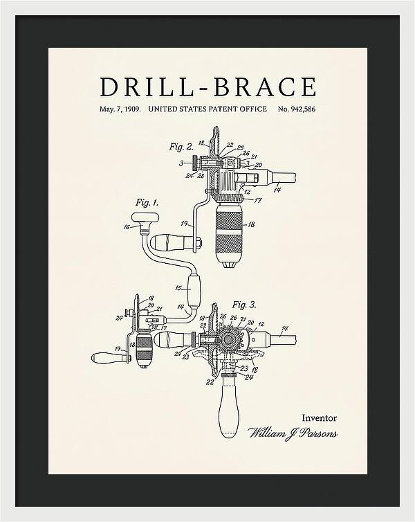 Drill Brace Minimalist Patent Us942586a