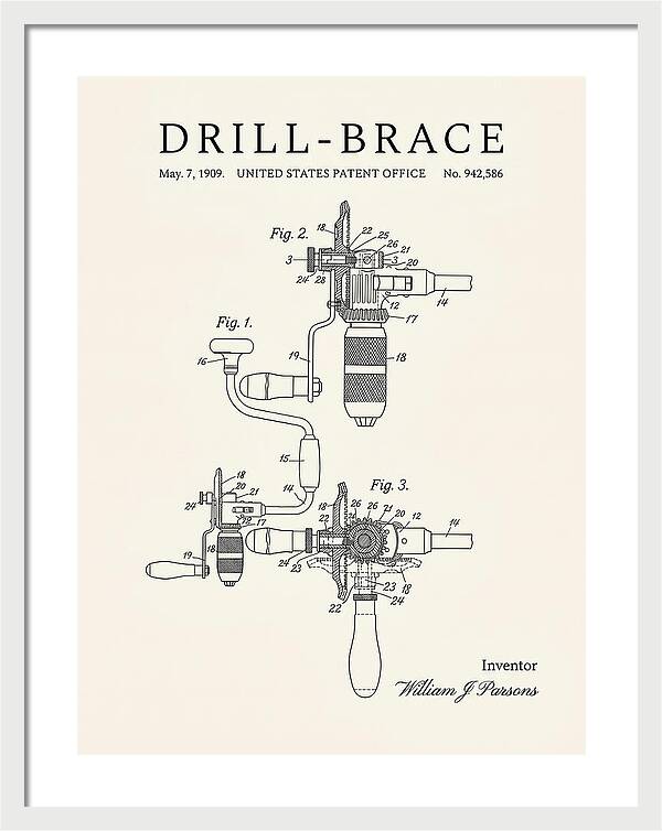 Drill Brace Minimalist Patent Us942586a