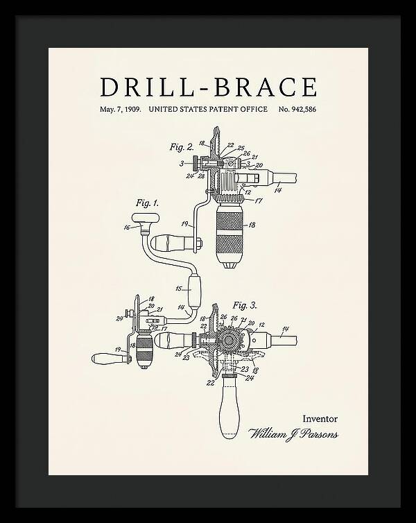 Drill Brace Minimalist Patent Us942586a