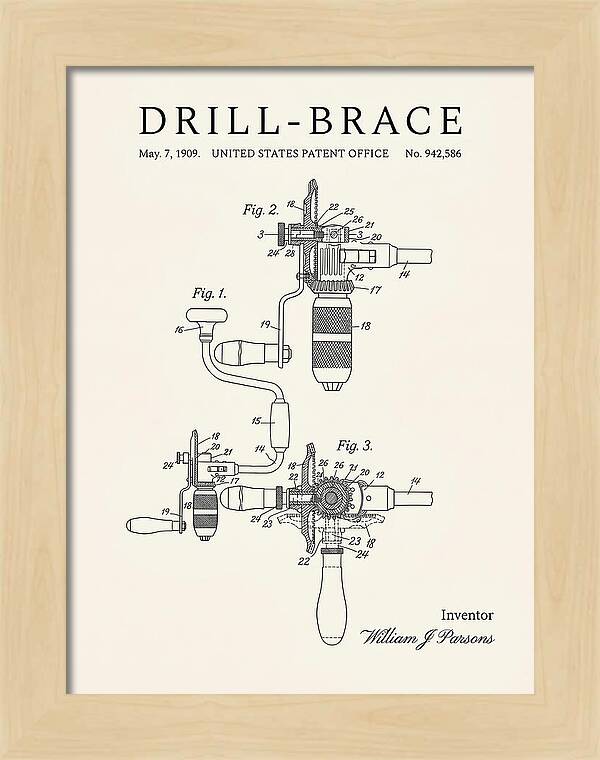 Drill Brace Minimalist Patent Us942586a