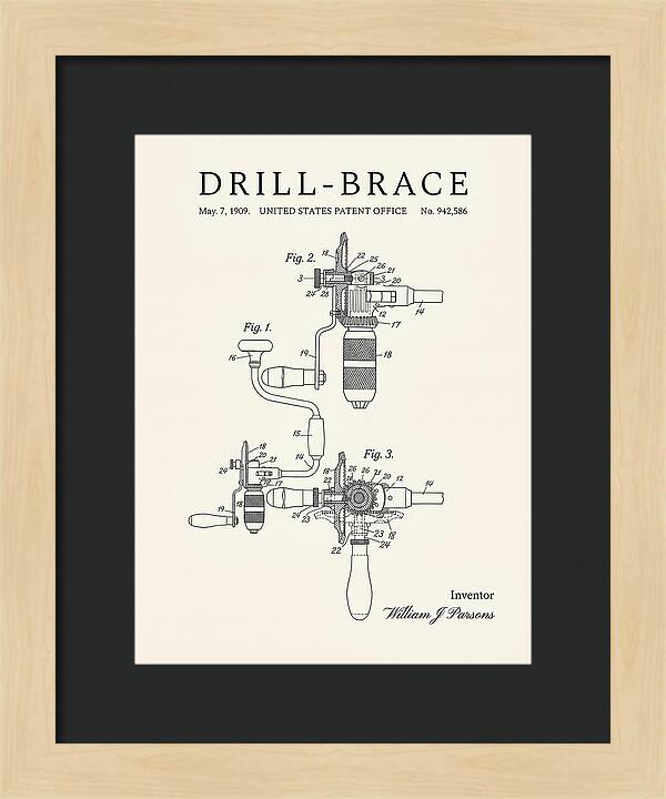 Drill Brace Minimalist Patent Us942586a