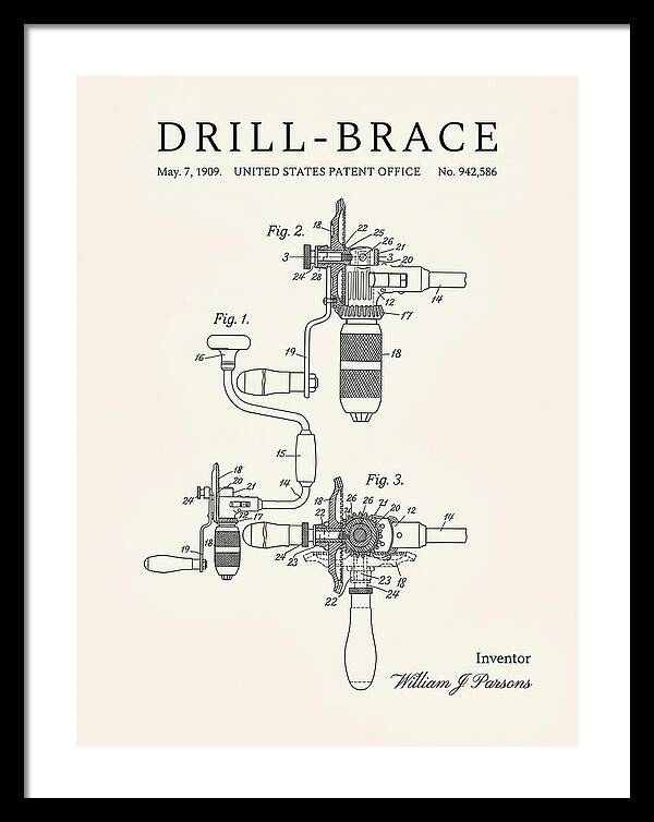 Drill Brace Minimalist Patent Us942586a