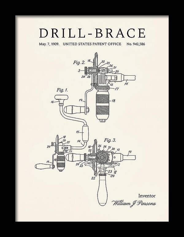 Drill Brace Minimalist Patent Us942586a