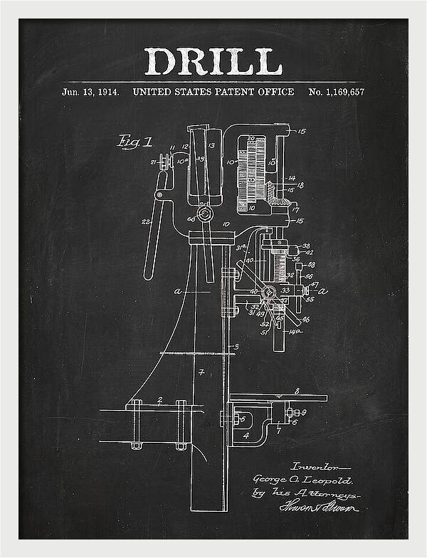 Drill Drill Press Chalkboard Patent Us1169657a