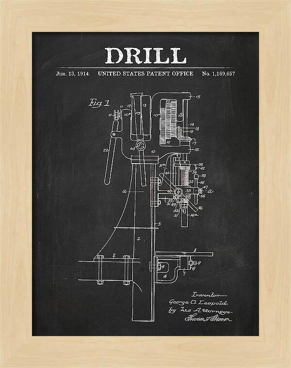 Drill Drill Press Chalkboard Patent Us1169657a