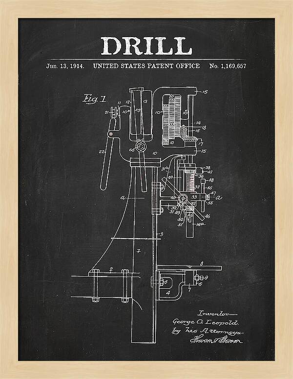 Drill Drill Press Chalkboard Patent Us1169657a