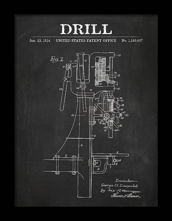 Drill Drill Press Chalkboard Patent Us1169657a