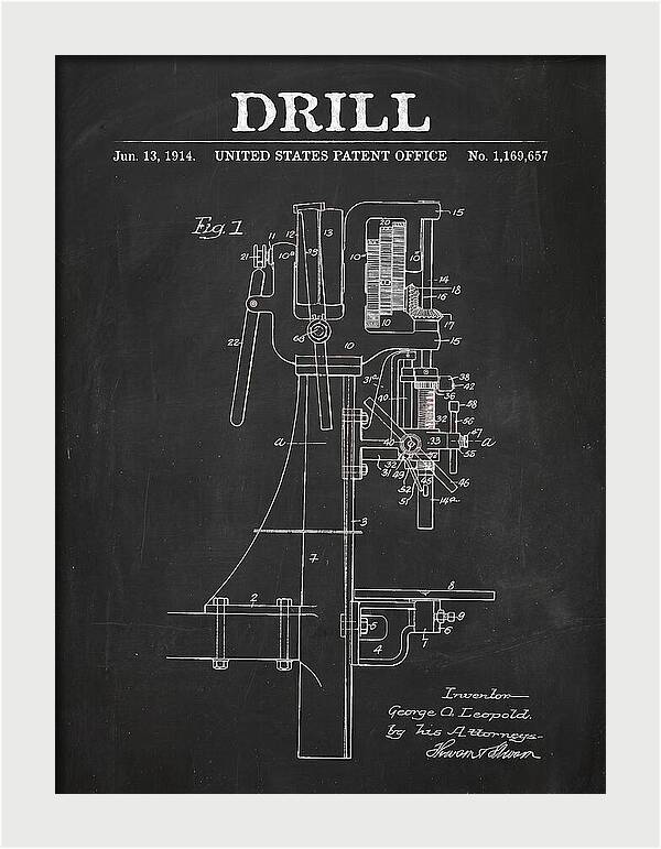Drill Drill Press Chalkboard Patent Us1169657a