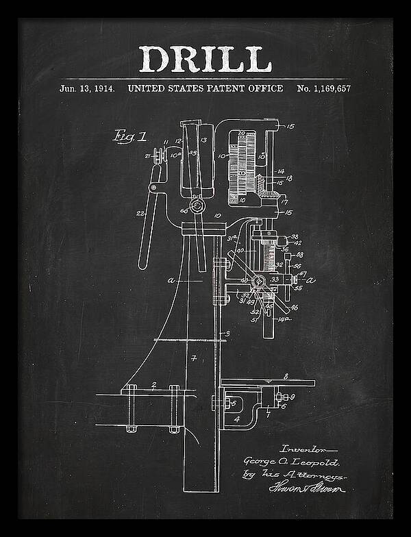 Drill Drill Press Chalkboard Patent Us1169657a