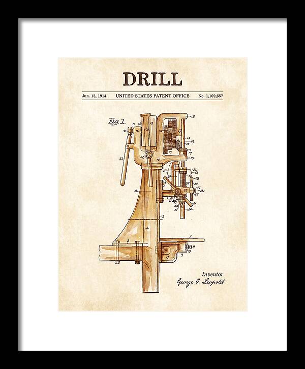 Drill Drill Press Watercolor Patent Us1169657a