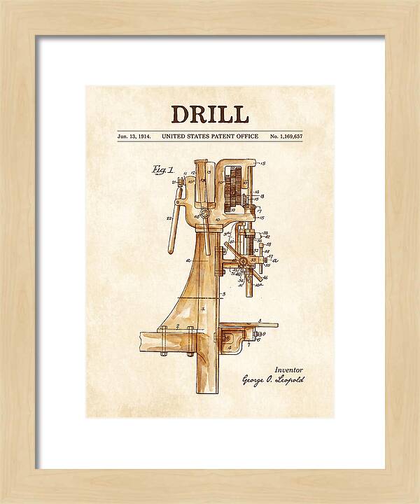 Drill Drill Press Watercolor Patent Us1169657a
