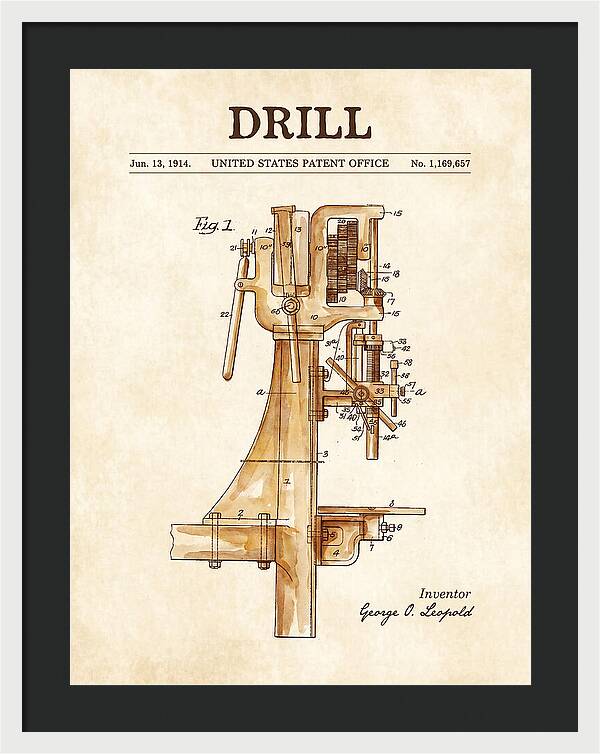 Drill Drill Press Watercolor Patent Us1169657a