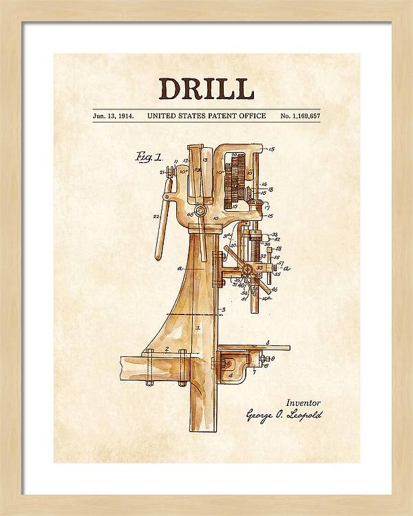 Drill Drill Press Watercolor Patent Us1169657a