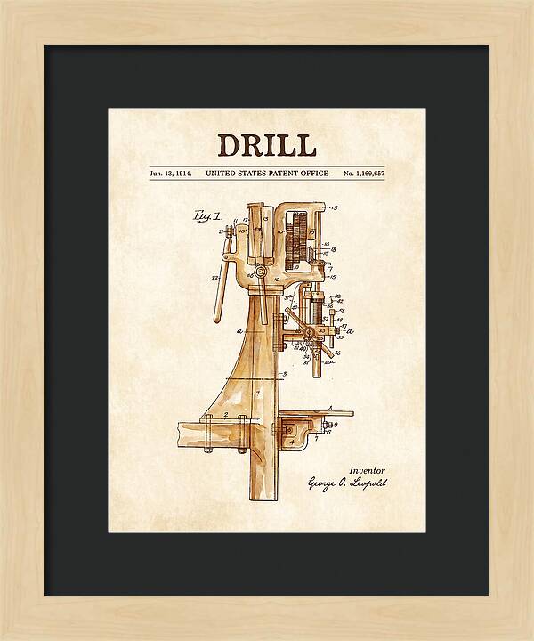 Drill Drill Press Watercolor Patent Us1169657a