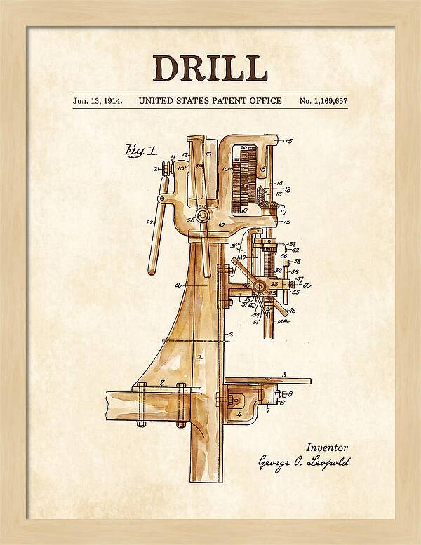 Drill Drill Press Watercolor Patent Us1169657a