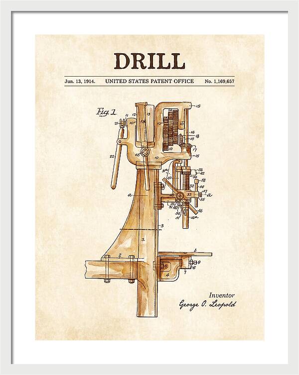Drill Drill Press Watercolor Patent Us1169657a