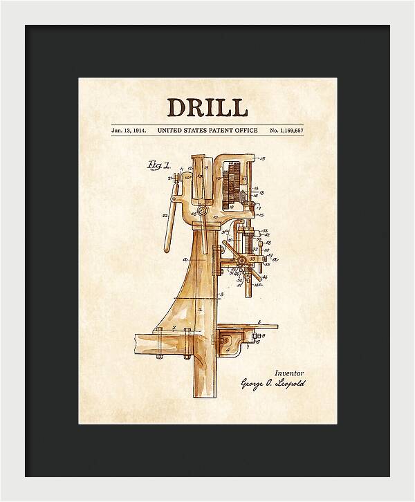 Drill Drill Press Watercolor Patent Us1169657a