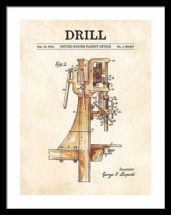 Drill Drill Press Watercolor Patent Us1169657a