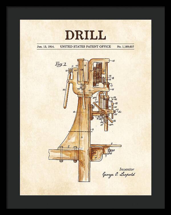Drill Drill Press Watercolor Patent Us1169657a