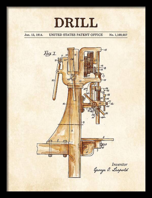 Drill Drill Press Watercolor Patent Us1169657a