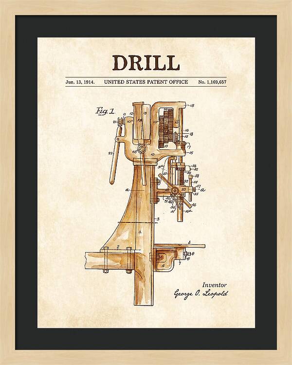 Drill Drill Press Watercolor Patent Us1169657a