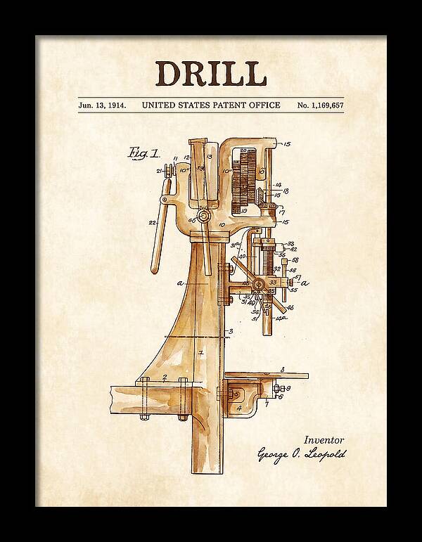 Drill Drill Press Watercolor Patent Us1169657a