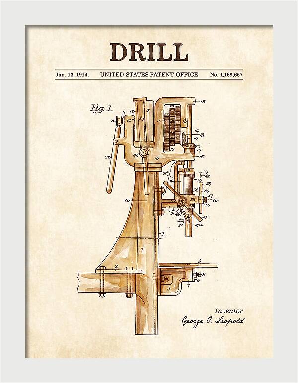 Drill Drill Press Watercolor Patent Us1169657a