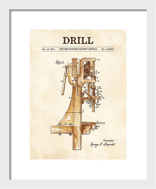 Drill Drill Press Watercolor Patent Us1169657a