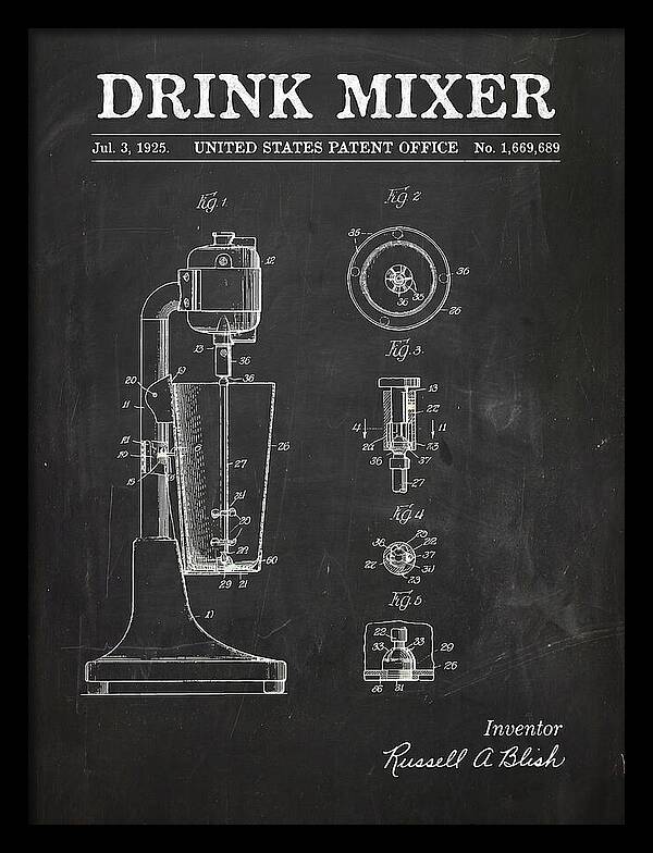 Drink Mixer Chalkboard Patent Us1669689a