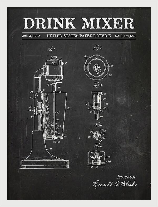Drink Mixer Chalkboard Patent Us1669689a