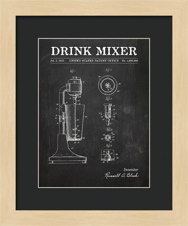 Drink Mixer Chalkboard Patent Us1669689a