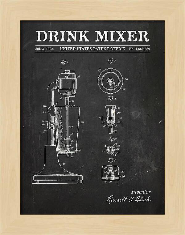 Drink Mixer Chalkboard Patent Us1669689a