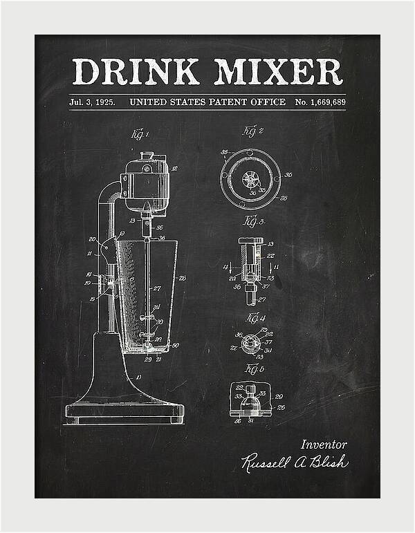 Drink Mixer Chalkboard Patent Us1669689a