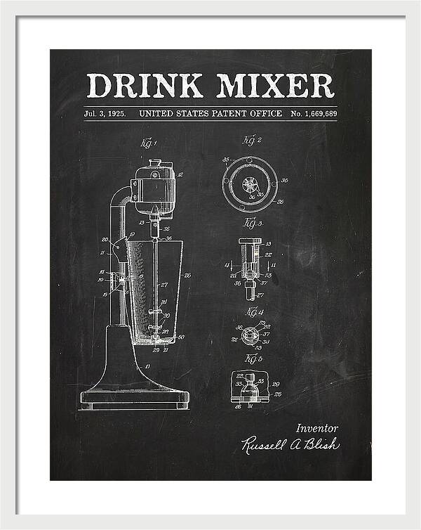 Drink Mixer Chalkboard Patent Us1669689a