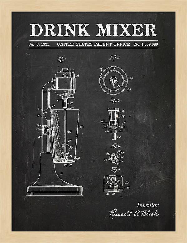 Drink Mixer Chalkboard Patent Us1669689a