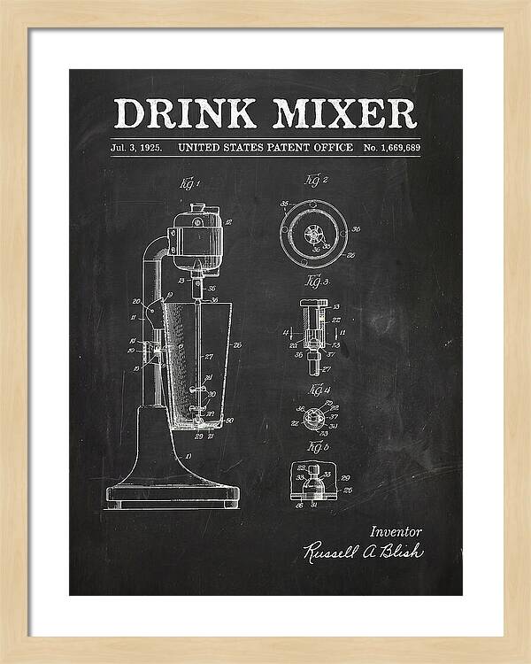 Drink Mixer Chalkboard Patent Us1669689a