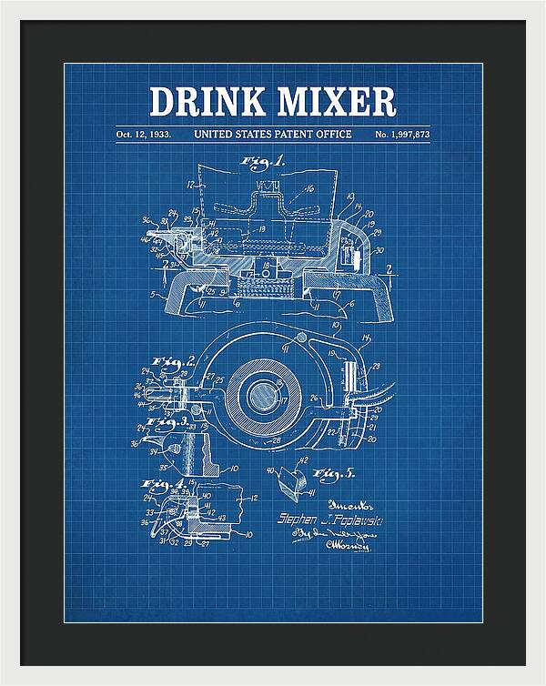 Drink Mixer Hamilton Beach Blueprint Patent Us1997873a