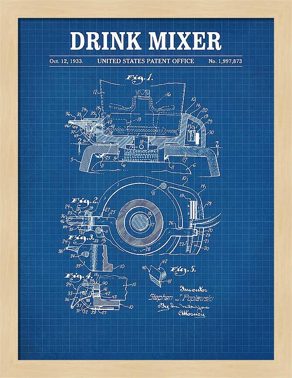 Drink Mixer Hamilton Beach Blueprint Patent Us1997873a