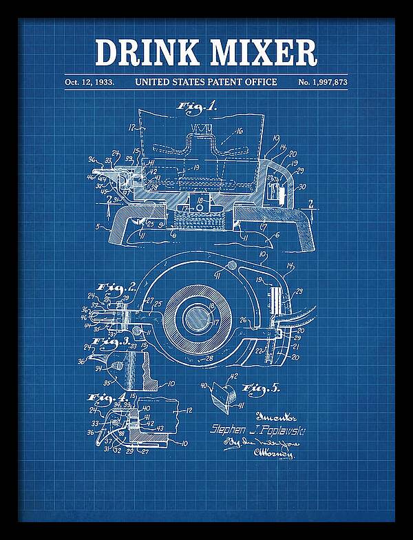 Drink Mixer Hamilton Beach Blueprint Patent Us1997873a