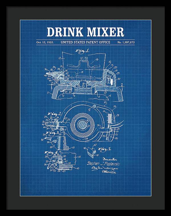 Drink Mixer Hamilton Beach Blueprint Patent Us1997873a