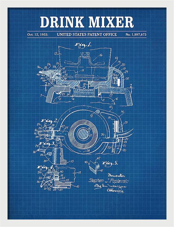 Drink Mixer Hamilton Beach Blueprint Patent Us1997873a