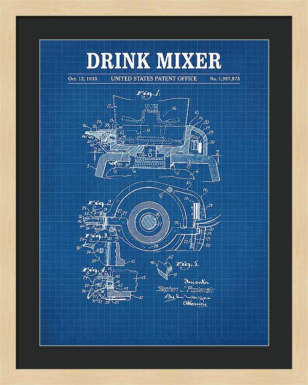 Drink Mixer Hamilton Beach Blueprint Patent Us1997873a