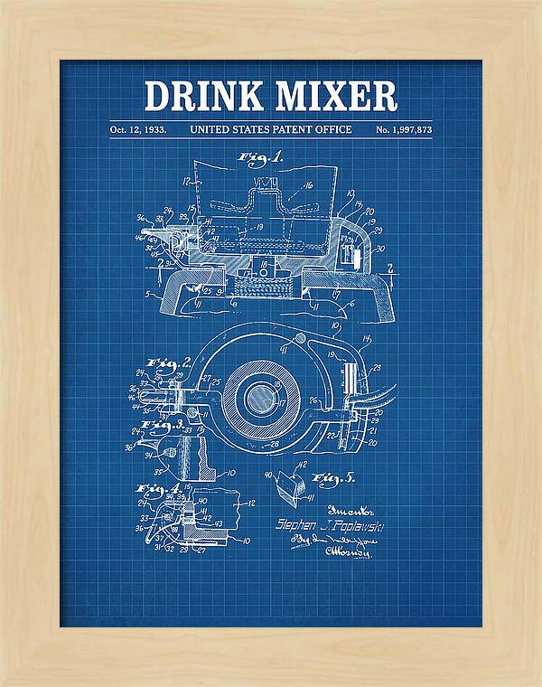 Drink Mixer Hamilton Beach Blueprint Patent Us1997873a