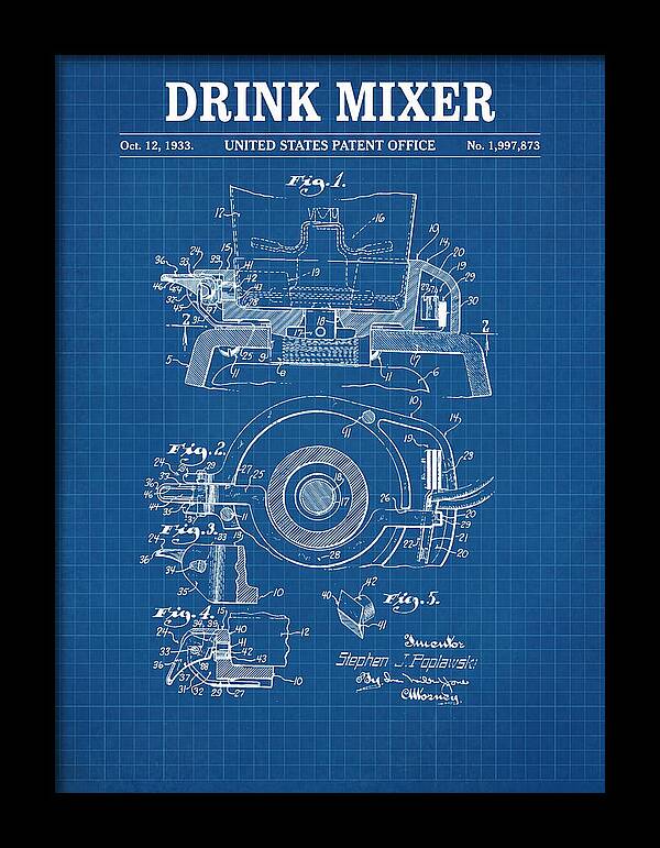 Drink Mixer Hamilton Beach Blueprint Patent Us1997873a