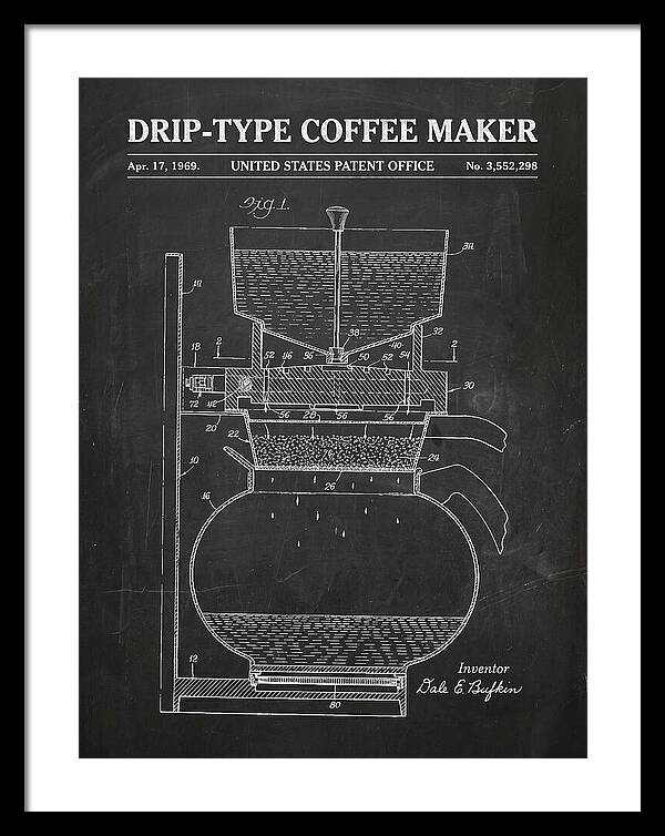 Drip Type Coffee Maker Chalkboard Patent Us3552298a