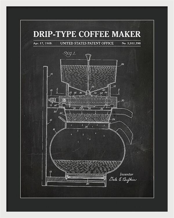 Drip Type Coffee Maker Chalkboard Patent Us3552298a