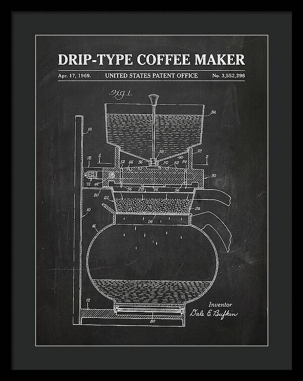 Drip Type Coffee Maker Chalkboard Patent Us3552298a