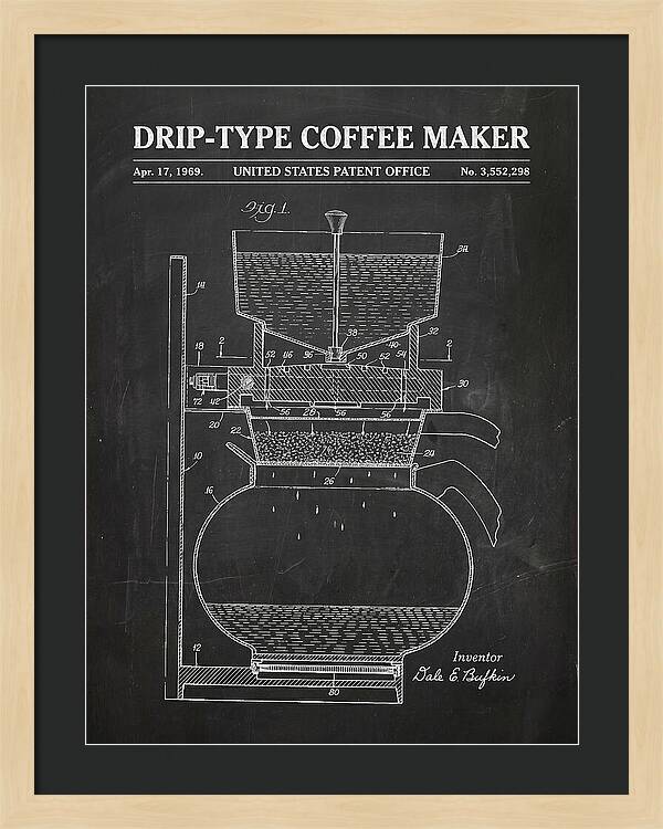 Drip Type Coffee Maker Chalkboard Patent Us3552298a