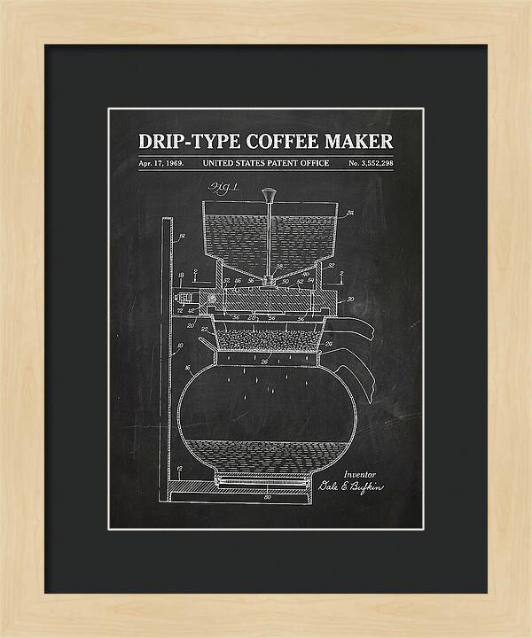 Drip Type Coffee Maker Chalkboard Patent Us3552298a
