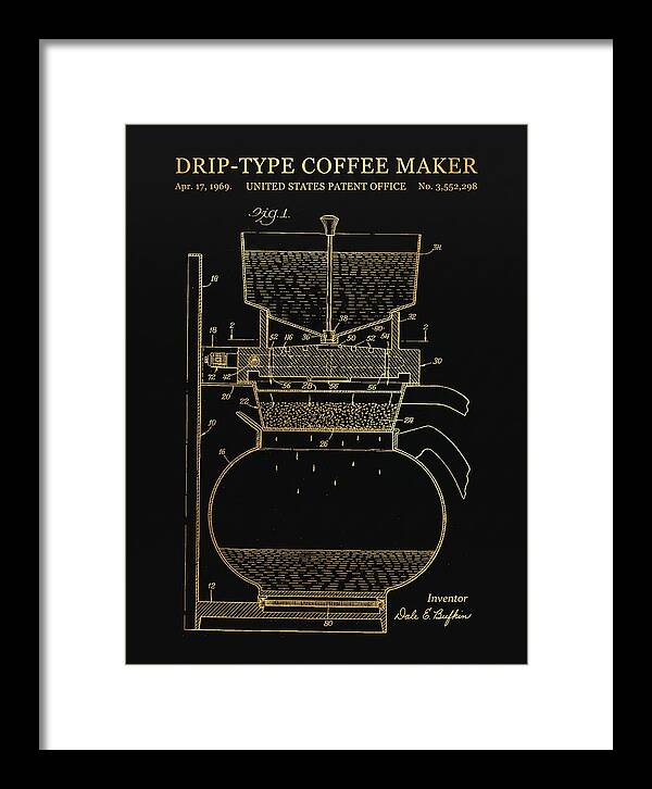 Drip Type Coffee Maker Gold Patent Us3552298a